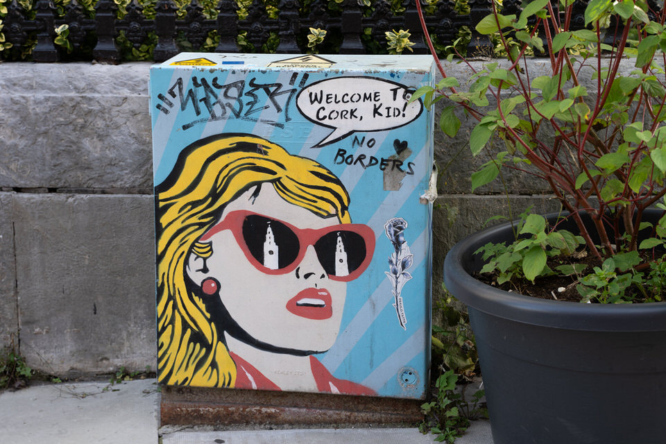 EXAMPLES OF PAINT-A-BOX STREET ART IN CORK – I HAVE NOT IDENTIFIED THE INDIVIDUAL ARTISTS OR RESEARCHED THEIR WORK